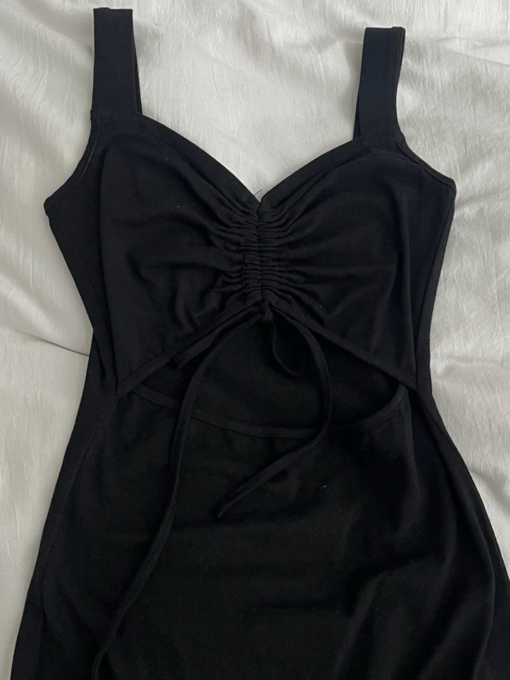 mini cut out black party dress